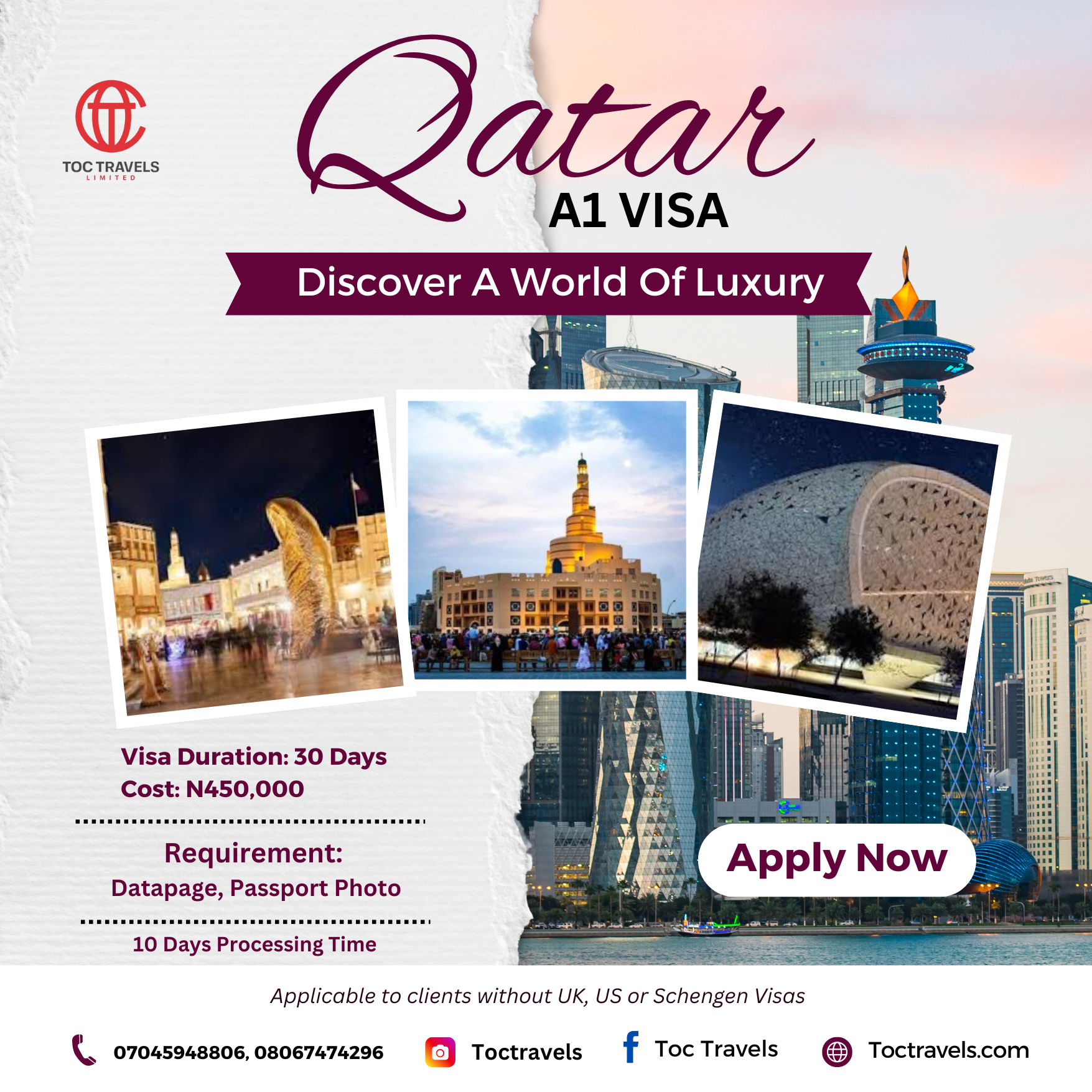 APPLY FOR QATAR A1 VISA